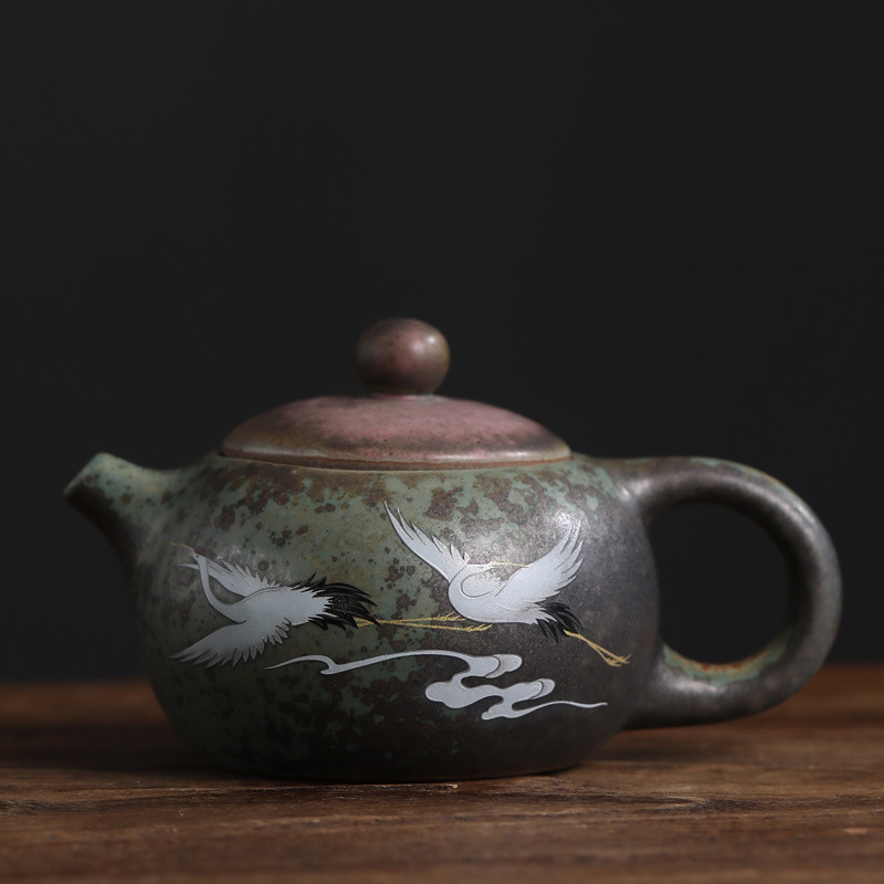 Керамический чайник Си Ши Фу Гу, Журавли, 220 мл.